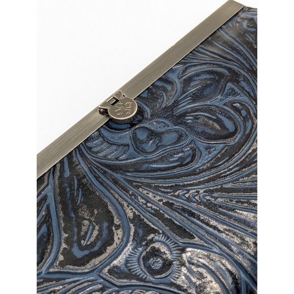 PATRICIA NASH Cauchy tooled embroidered leather women's wallet - BLUE (Used) - Picture 3 of 9